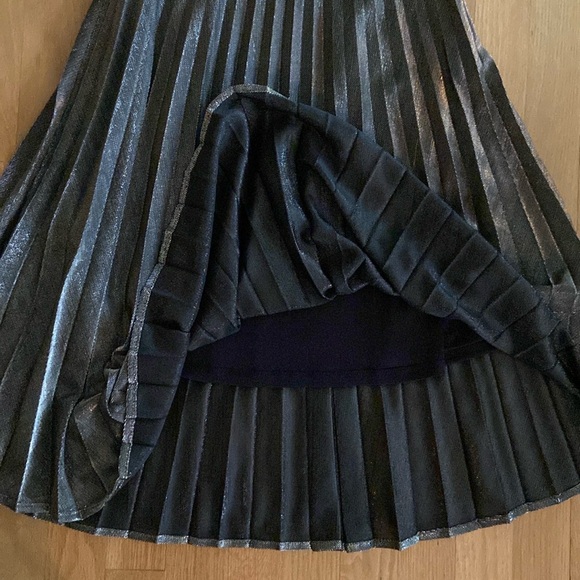 Blue Rain / Francesca,s NWT Silvery Gray Metallic Skirt - Picture 7 of 12